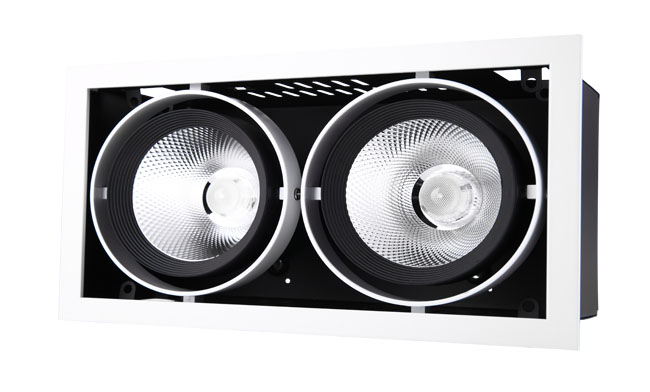 華輝照明G12系列30W雙頭COB格柵射燈 華輝照明G12系列30W雙頭COB格柵射燈
