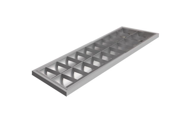 2.	華輝照明占地10多萬(wàn)平方米，十幾條生產(chǎn)線，年生產(chǎn)上千萬(wàn)套LED格柵燈盤廠家,產(chǎn)品有T8格柵燈盤，T5格柵燈盤，明裝格柵燈盤，暗裝格柵燈盤。