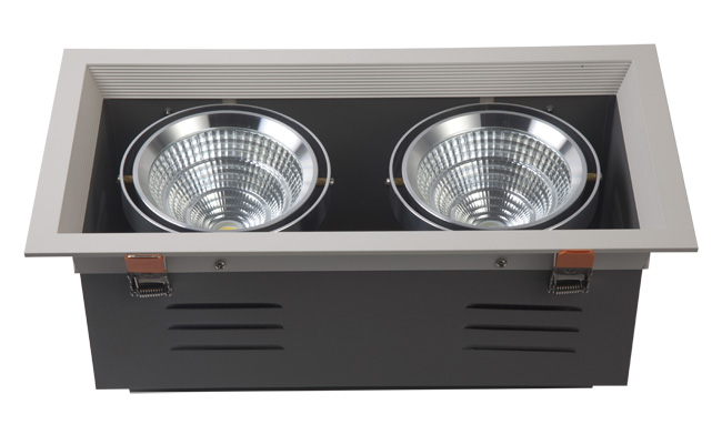 LED豆膽燈 40W 開(kāi)孔350x165mm LED COB雙頭格柵射燈 LED豆膽燈 40W 開(kāi)孔350x165mm LED COB雙頭格柵射燈